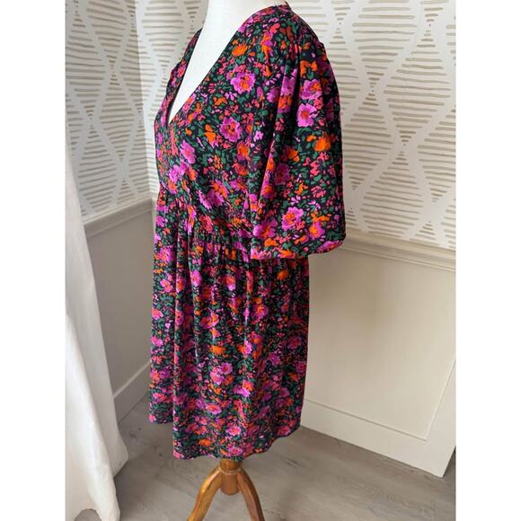 Shop the Mint Women’s XL Be Yourself Black Floral Babydoll Dress - Picture 5 of 10